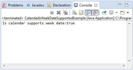 Calendar isWeekDateSupported() method example