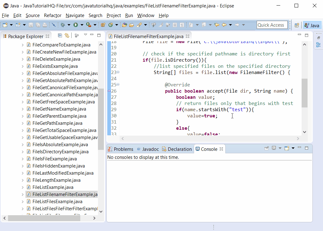 Java file name filter