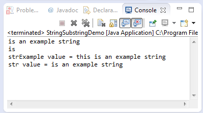 Java String substring() method example