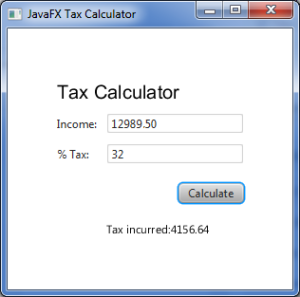 JavaFX Tax Calculator