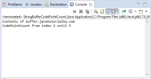 Java StringBuffer codePointBefore(int index) method example