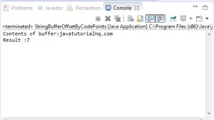 Java StringBuffer offsetByCodePoints() method example