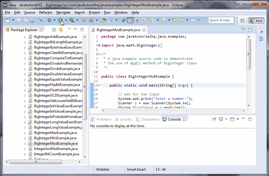 Java Biginteger Mod Method Example